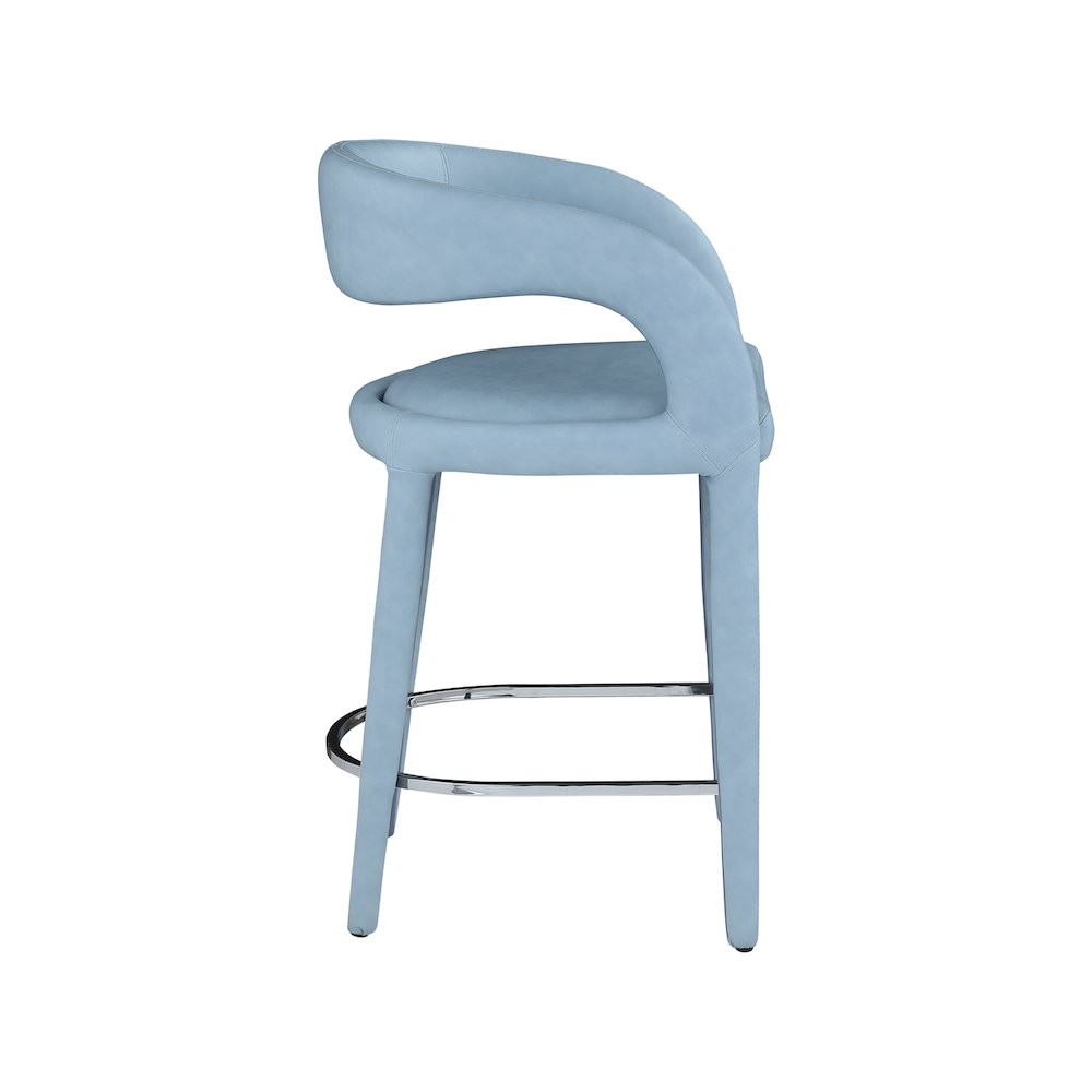 Sylvester Light Blue Vegan Leather Stool