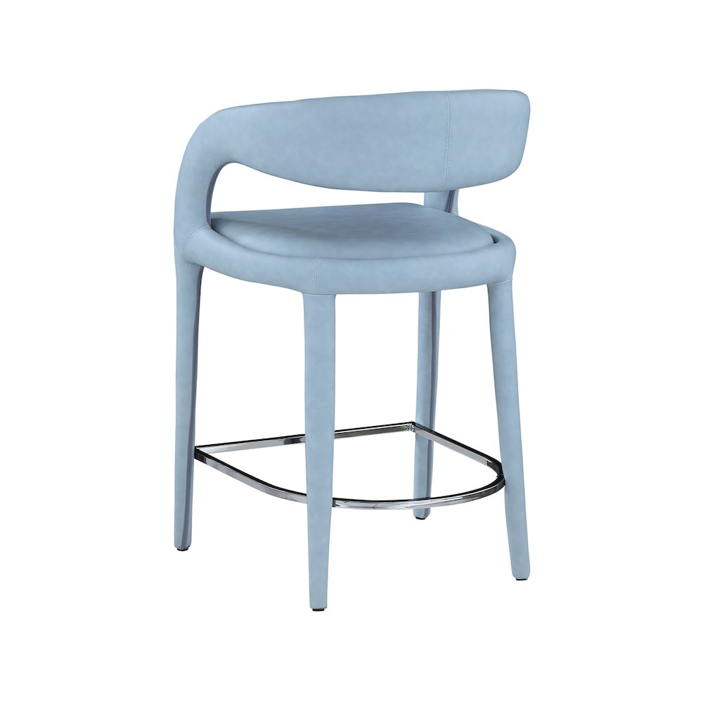 Sylvester Light Blue Vegan Leather Stool