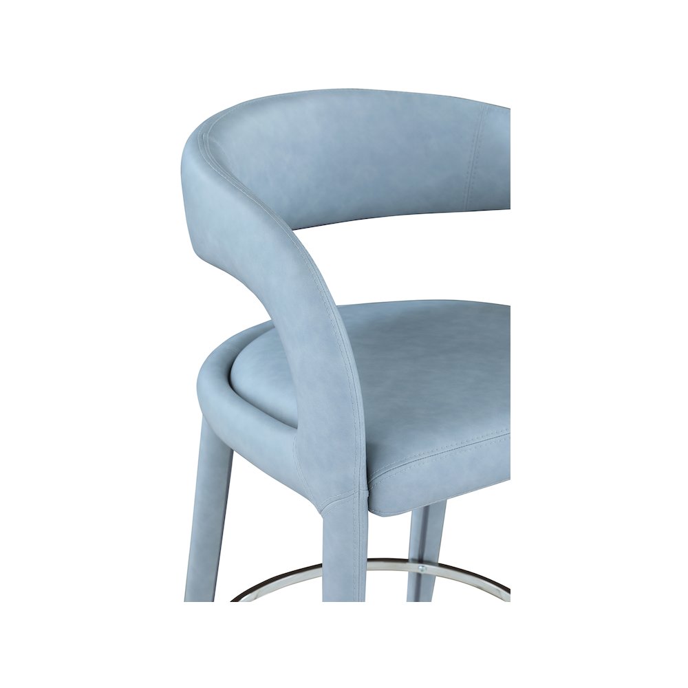 Sylvester Light Blue Vegan Leather Stool