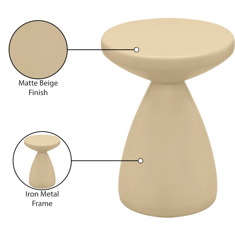 Anika Beige Iron End Table