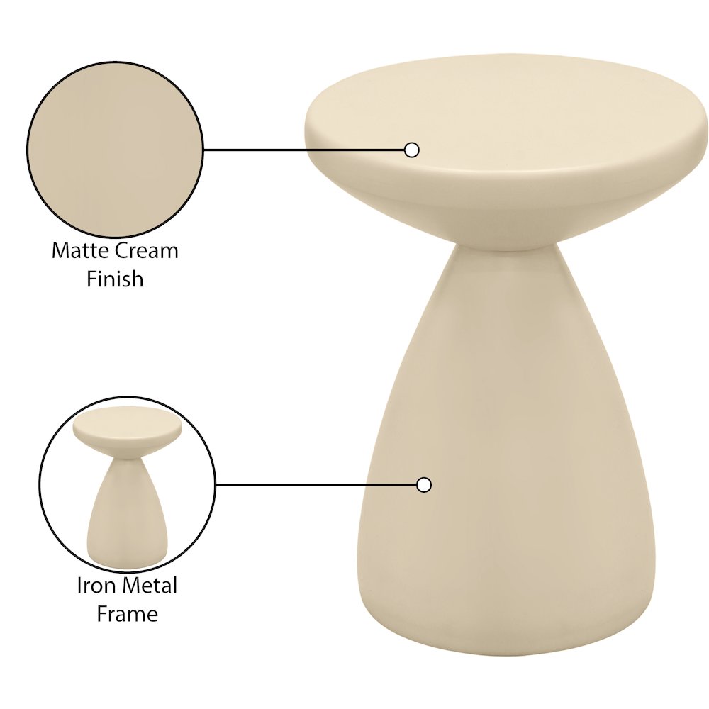 Anika Cream Iron End Table