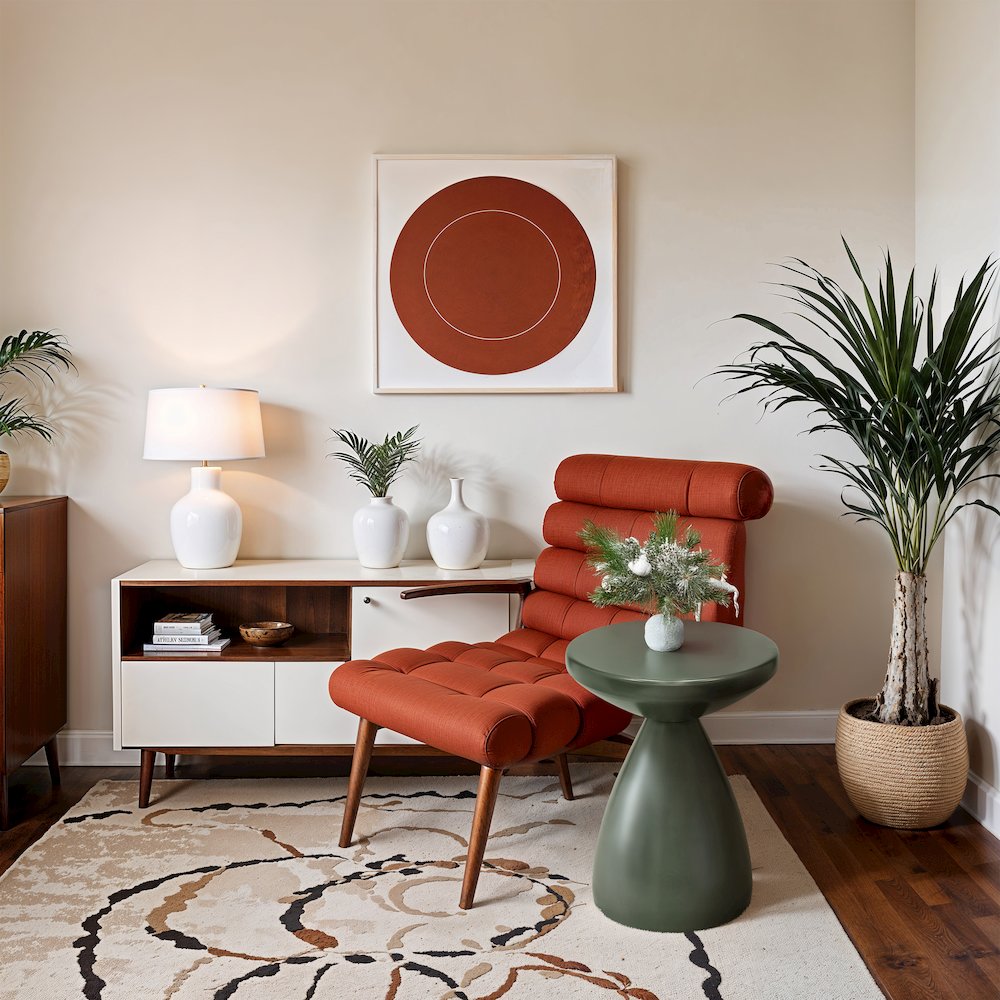 Anika Green Iron End Table