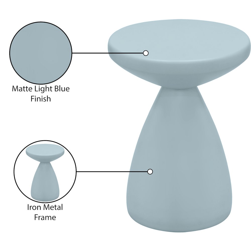 Anika Light Blue Iron End Table