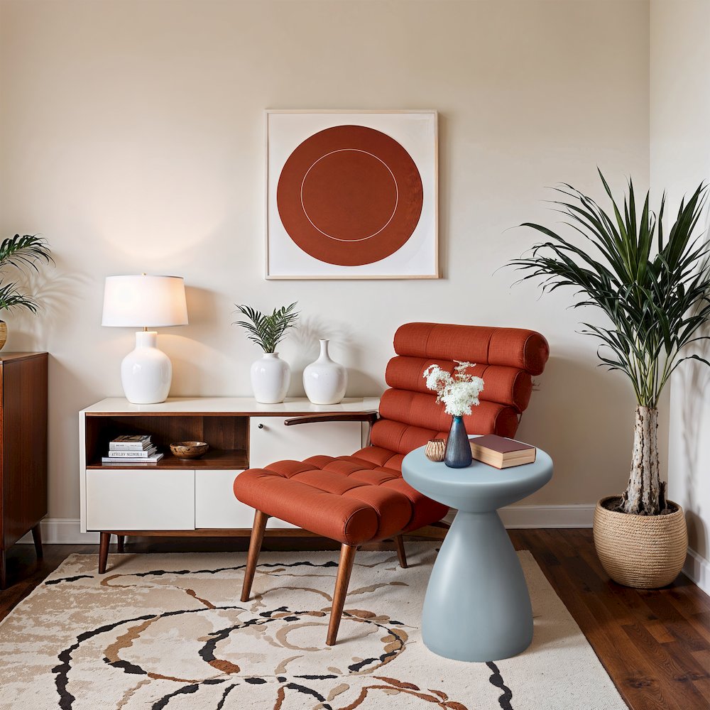 Anika Light Blue Iron End Table