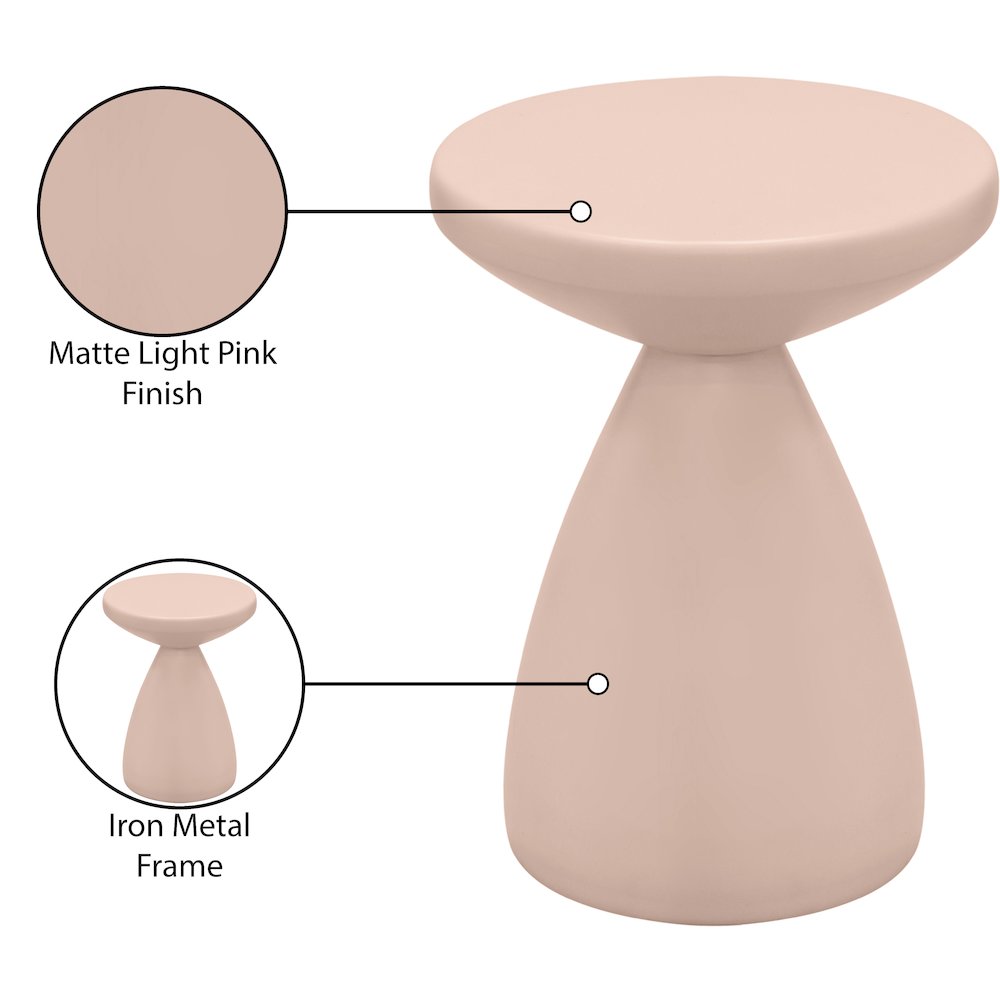 Anika Pink Iron End Table