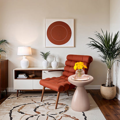 Anika Pink Iron End Table