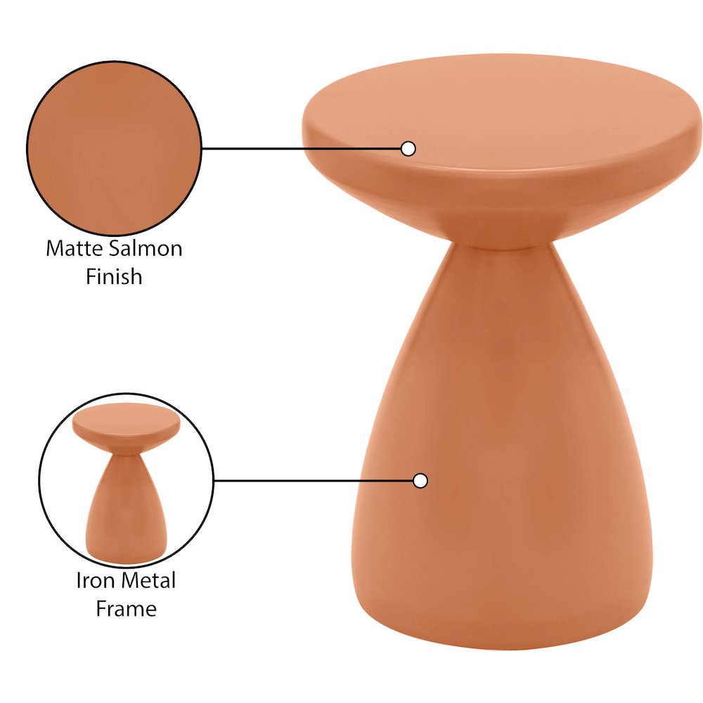 Anika Salmon Iron End Table