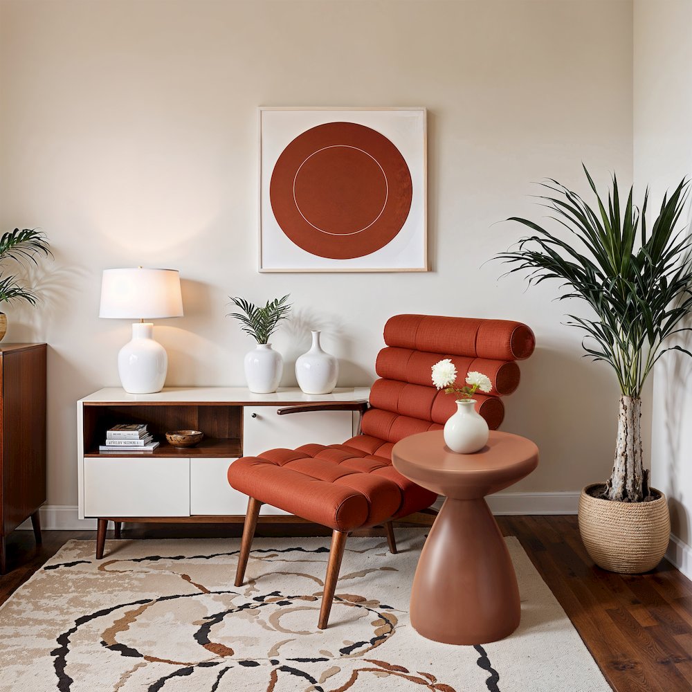 Anika Terracotta Iron End Table