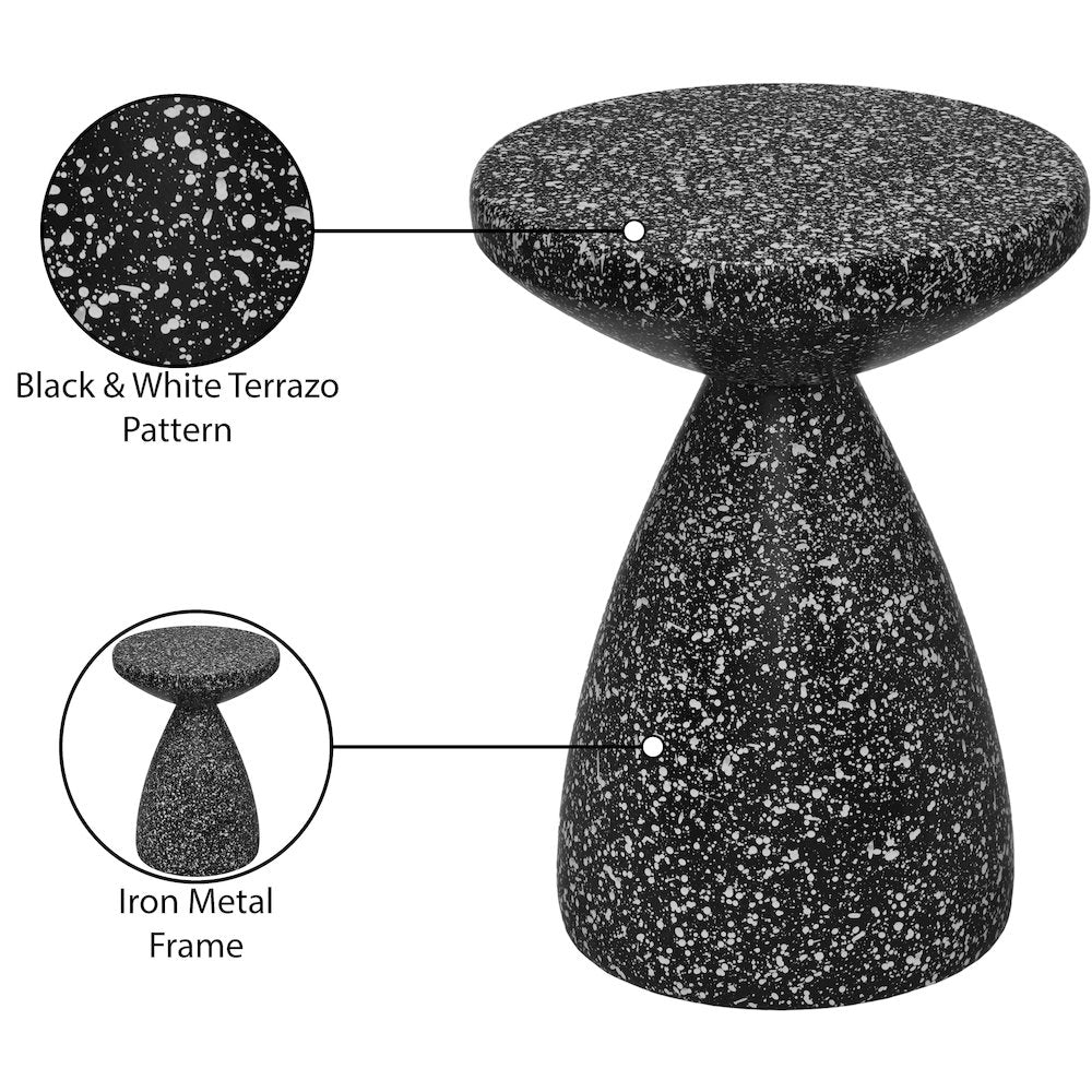 Anika Black Iron Terrazzo End Table