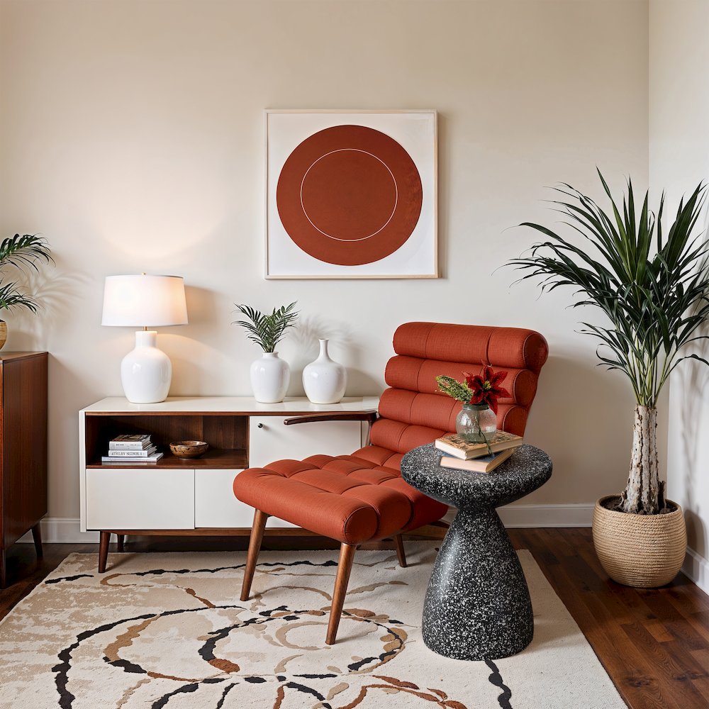 Anika Black Iron Terrazzo End Table