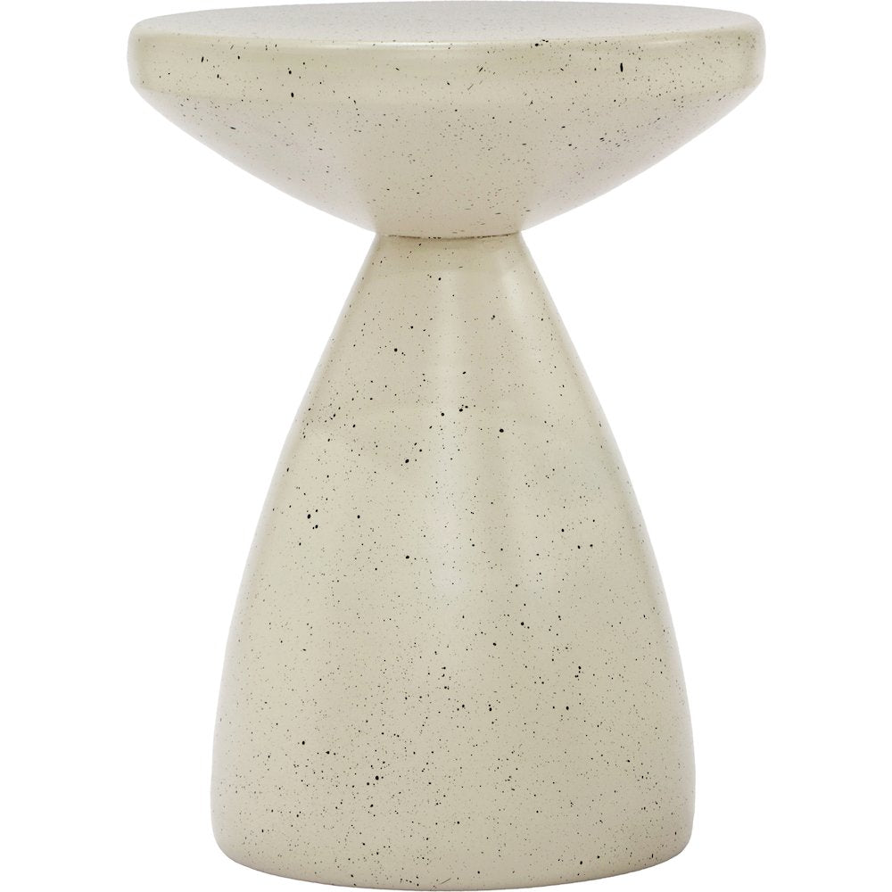 Anika Cream Iron Terrazzo End Table