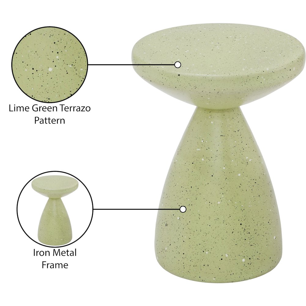 Anika Green Iron Terrazzo End Table