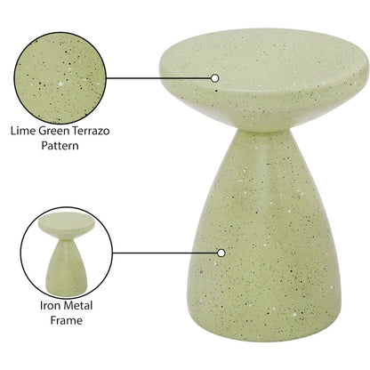Anika Green Iron Terrazzo End Table