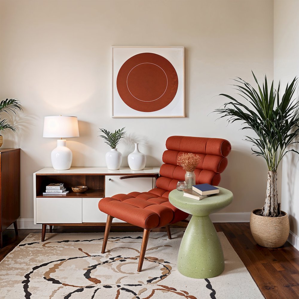 Anika Green Iron Terrazzo End Table