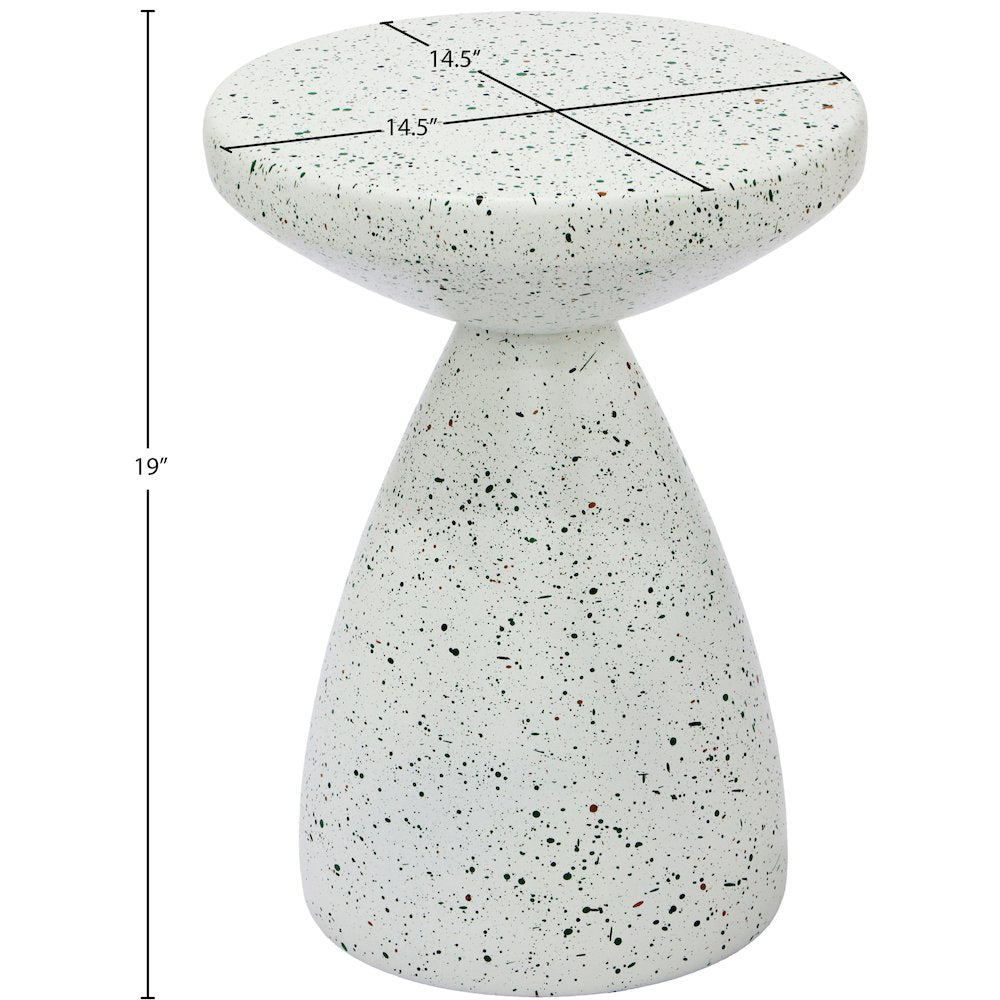 Anika White Iron Terrazzo End Table