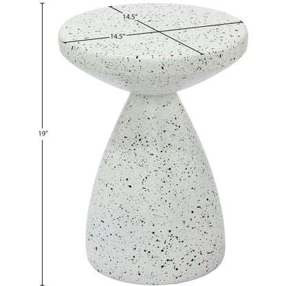 Anika White Iron Terrazzo End Table