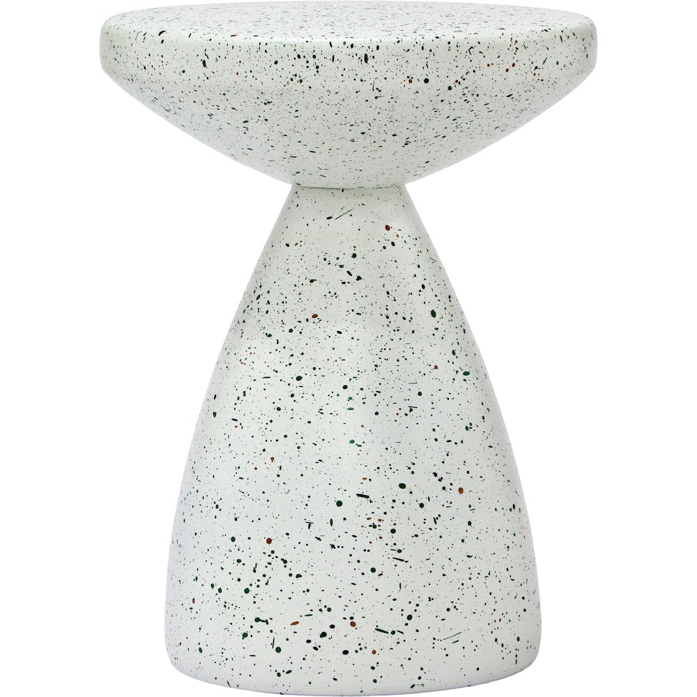 Anika White Iron Terrazzo End Table