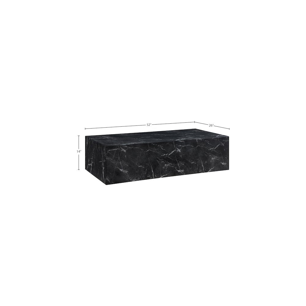 Piazza Black Marble Finish Concrete Coffee Table
