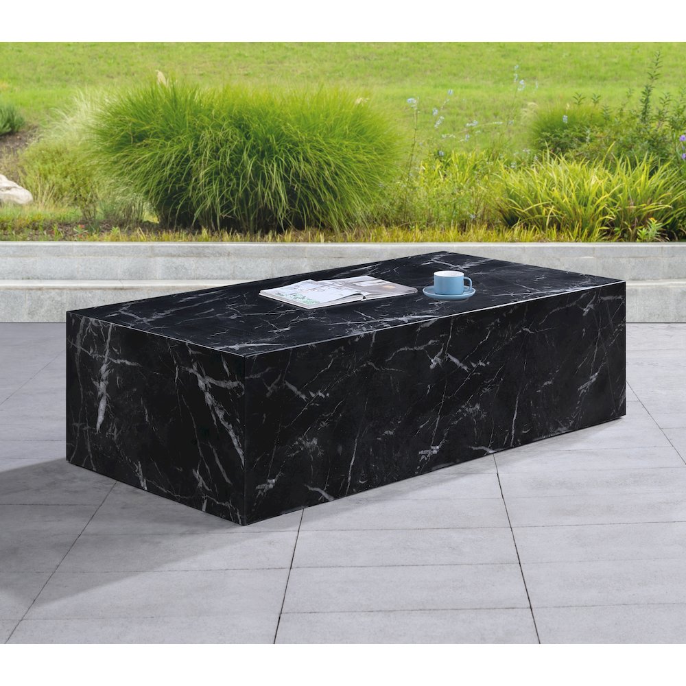 Piazza Black Marble Finish Concrete Coffee Table