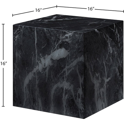 Piazza Black Marble Finish Concrete End Table