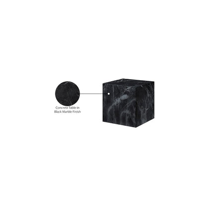 Piazza Black Marble Finish Concrete End Table
