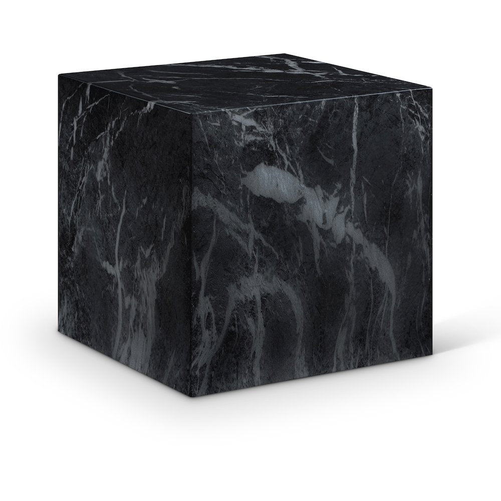 Piazza Black Marble Finish Concrete End Table