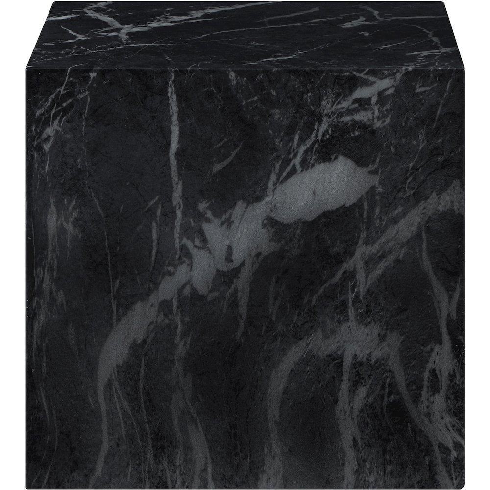 Piazza Black Marble Finish Concrete End Table