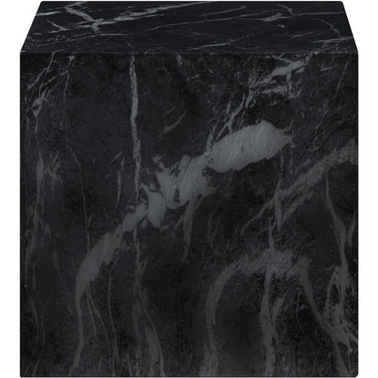 Piazza Black Marble Finish Concrete End Table