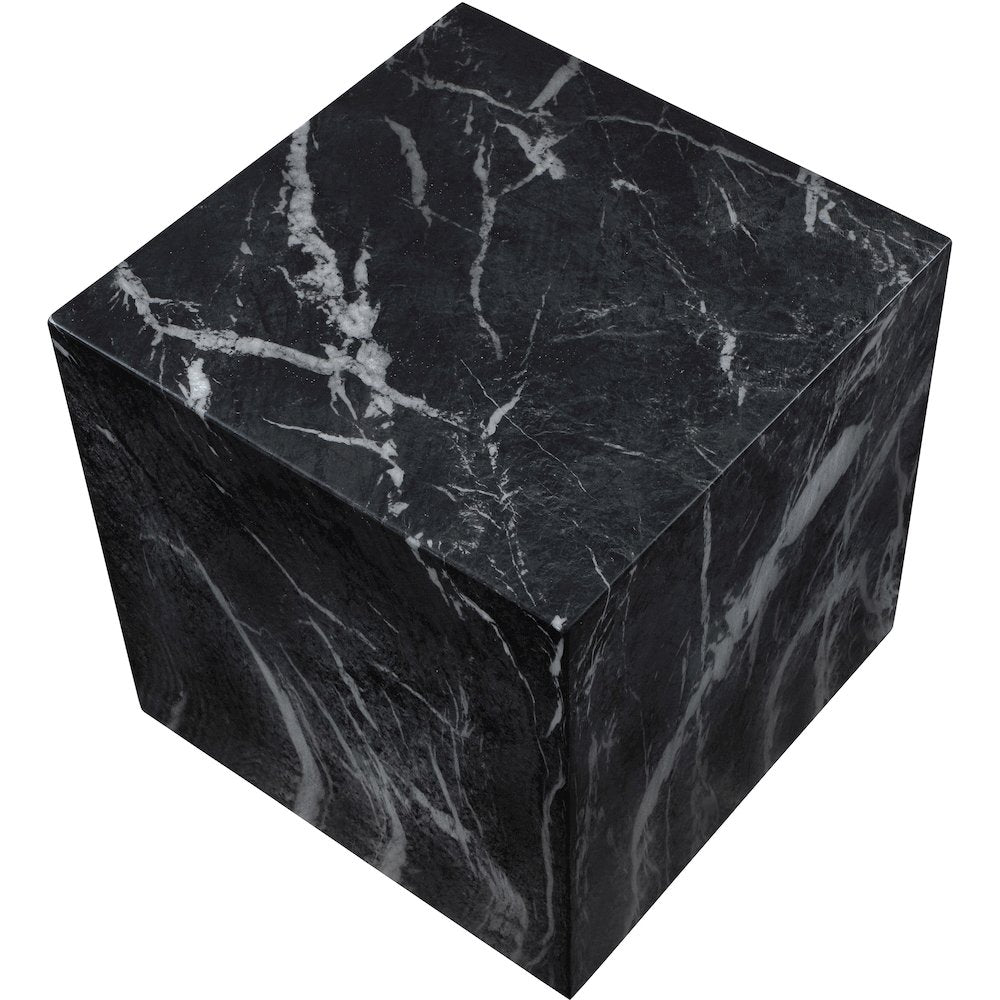Piazza Black Marble Finish Concrete End Table