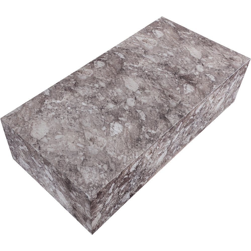 Piazza Brown Marble Finish Concrete Coffee Table