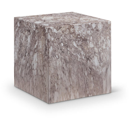 Piazza Brown Marble Finish Concrete End Table
