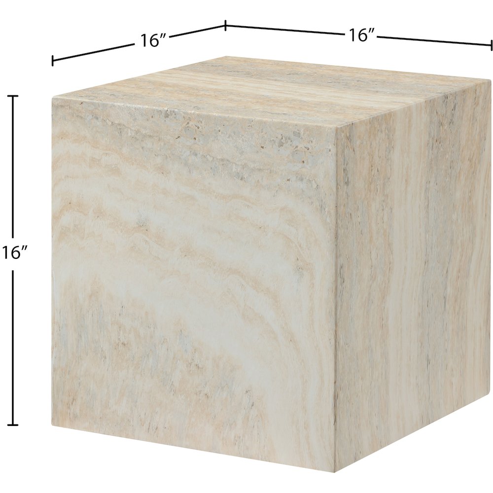 Piazza Travertine Travertine Finish Concrete End Table
