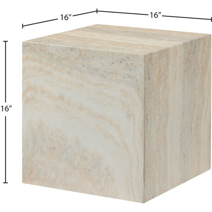 Piazza Travertine Travertine Finish Concrete End Table