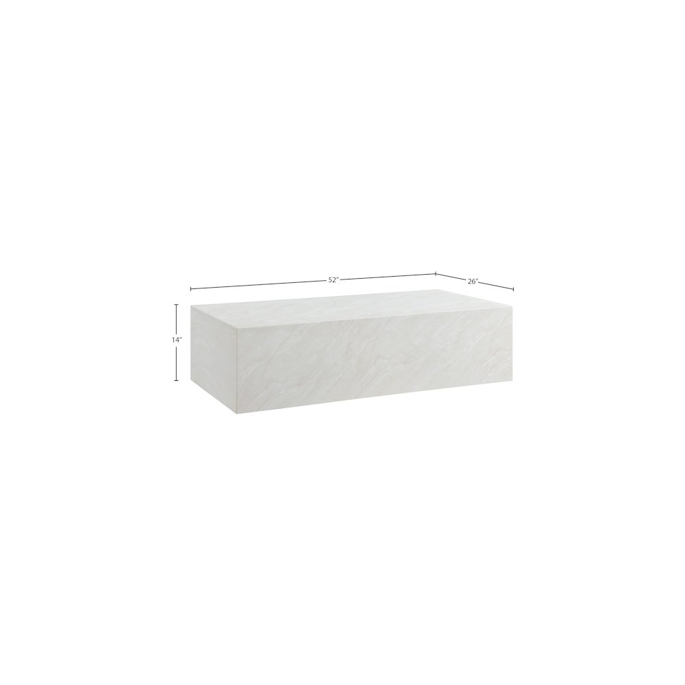 Piazza White Marble Finish Concrete Coffee Table