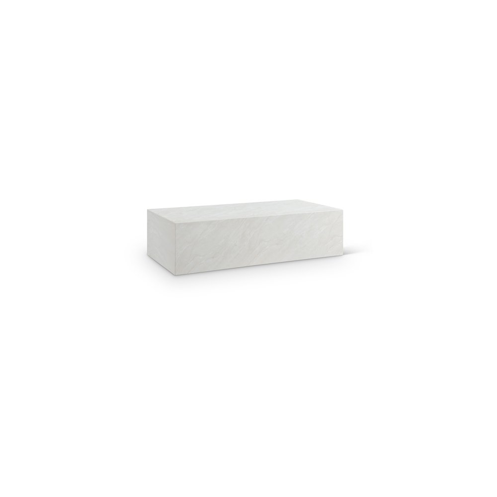 Piazza White Marble Finish Concrete Coffee Table