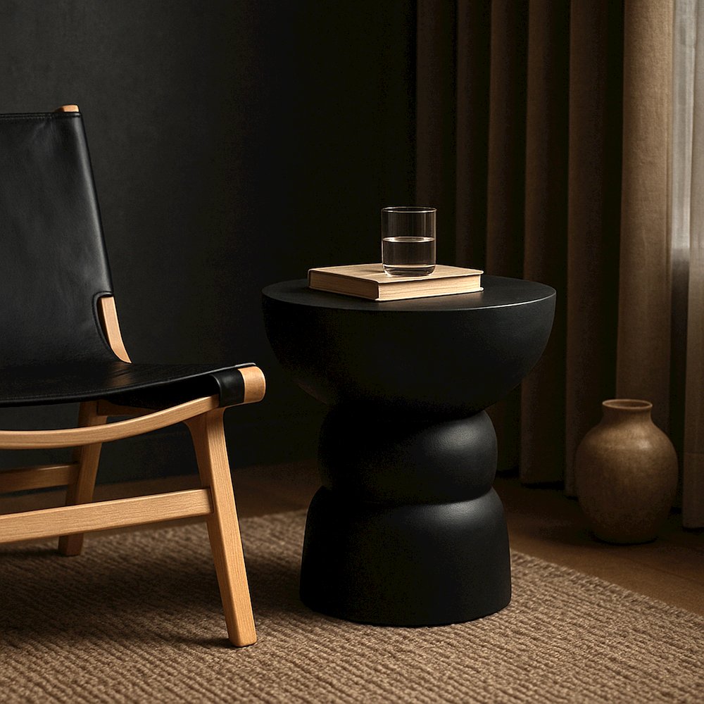 Collins Black Aluminum End Table