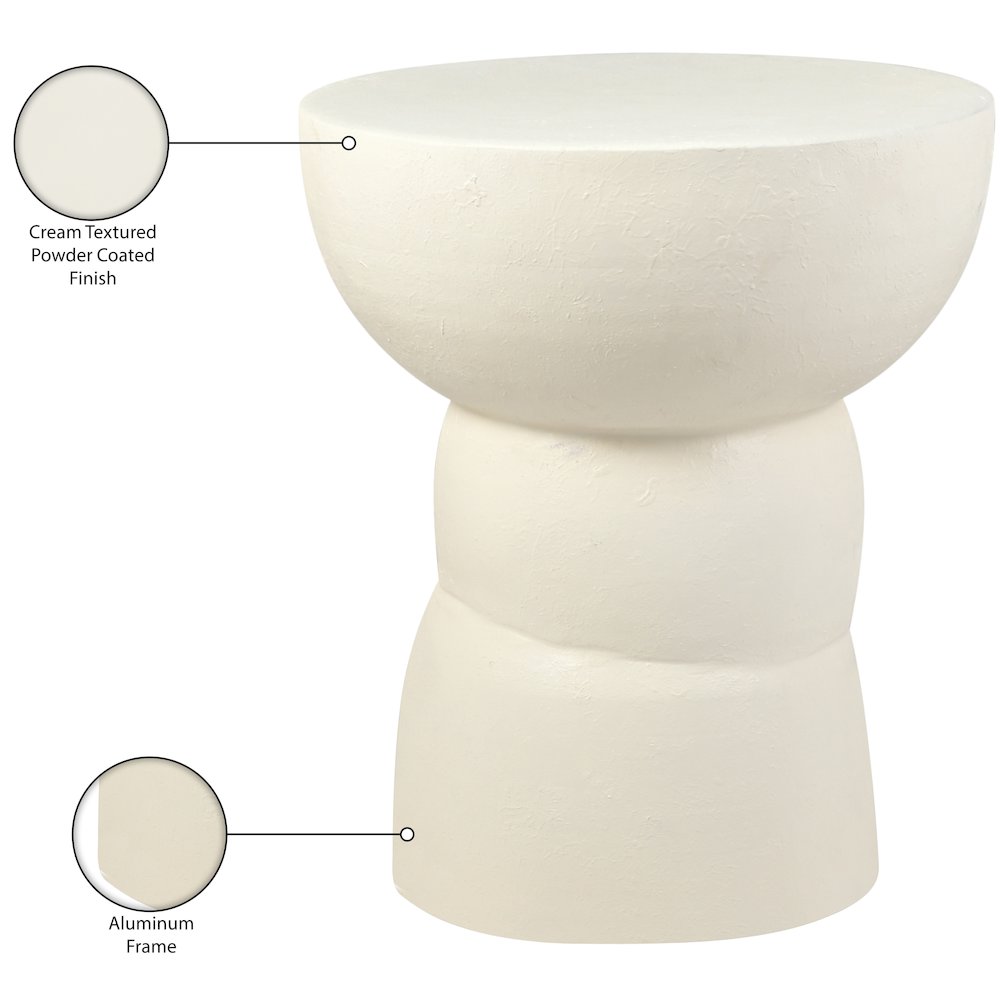 Collins Cream Aluminum End Table