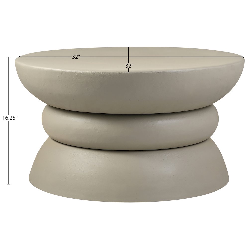 Collins Taupe Aluminum Coffee Table