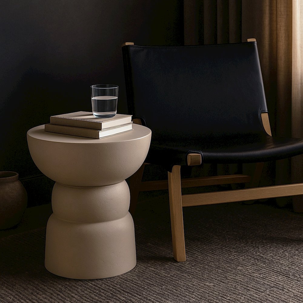 Collins Taupe Aluminum End Table