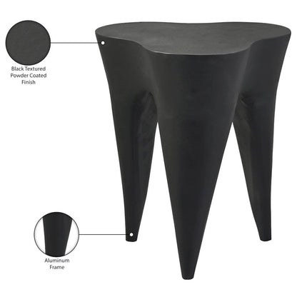Bourges Black Aluminum End Table, Black