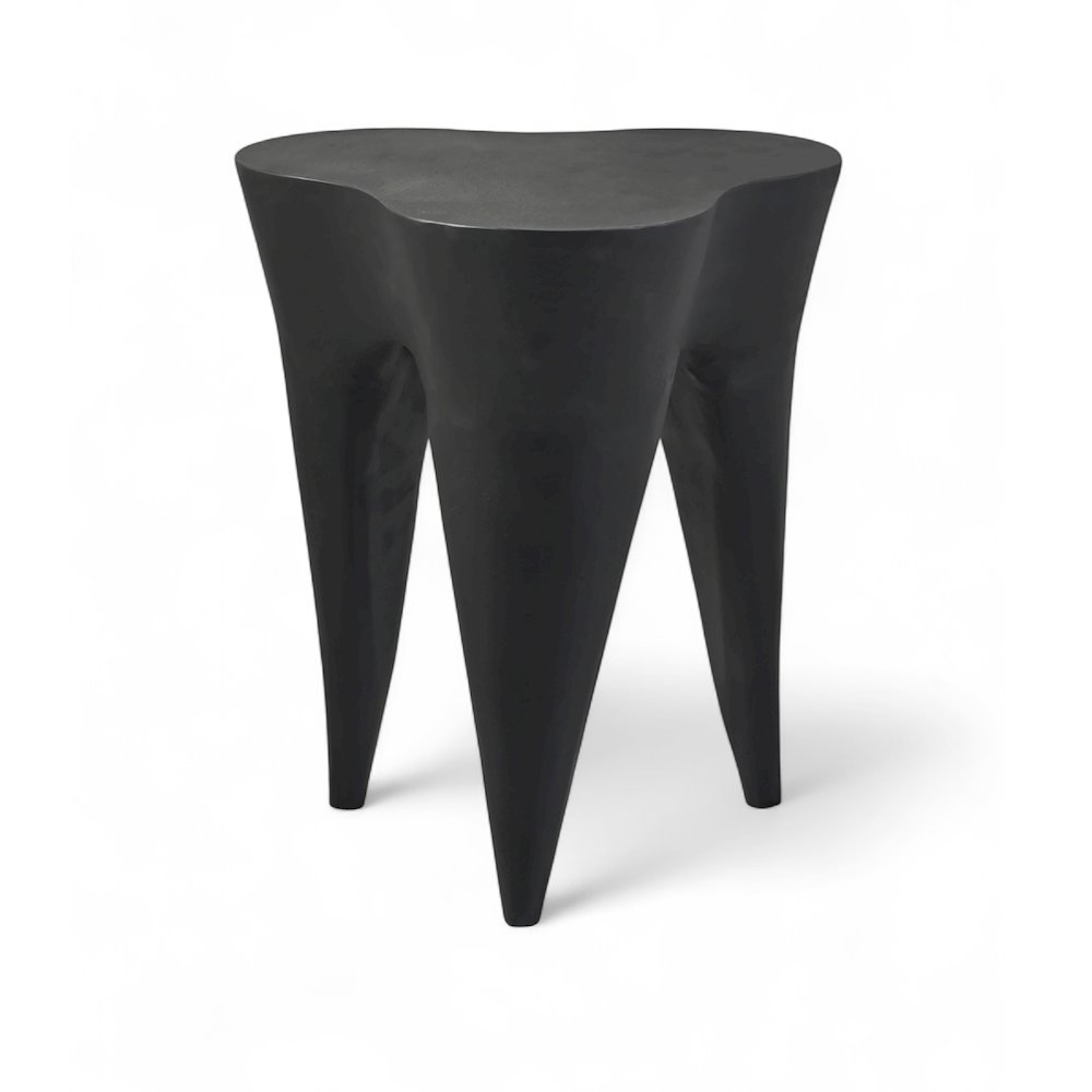 Bourges Black Aluminum End Table, Black