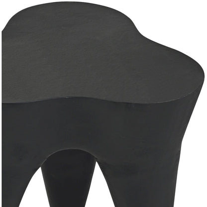 Bourges Black Aluminum End Table, Black
