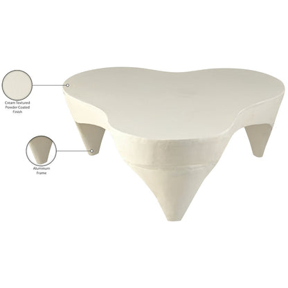 Bourges Cream Aluminum Coffee Table, Cream
