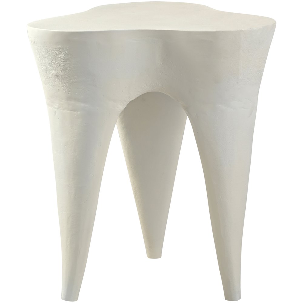 Bourges Cream Aluminum End Table, Cream