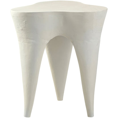 Bourges Cream Aluminum End Table, Cream