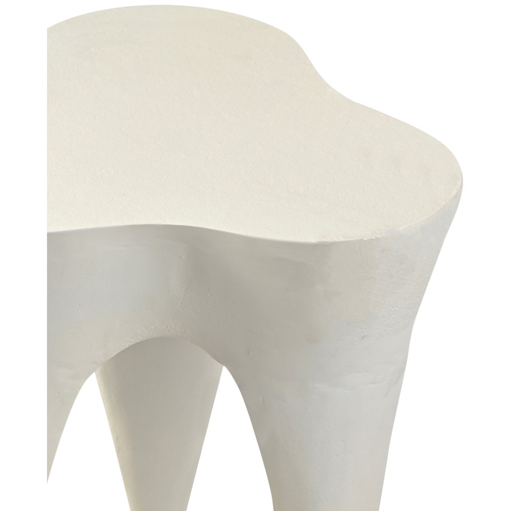Bourges Cream Aluminum End Table, Cream