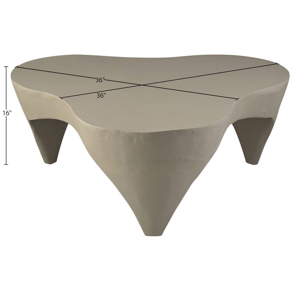 Bourges Taupe Aluminum Coffee Table, Taupe