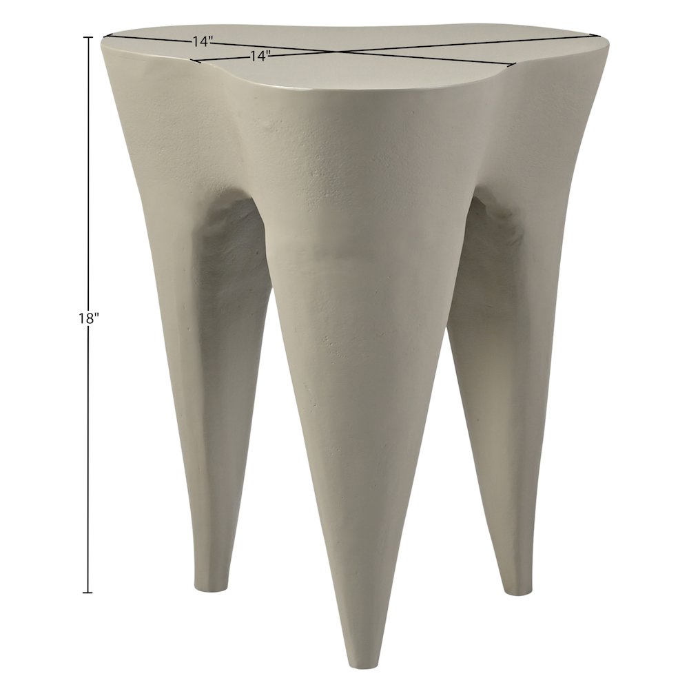Bourges Taupe Aluminum End Table, Taupe