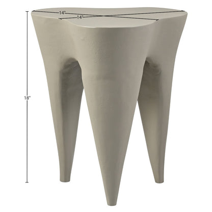 Bourges Taupe Aluminum End Table, Taupe
