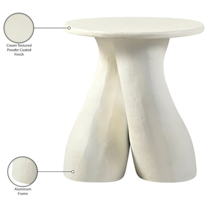 Talence Cream Aluminum End Table, Cream